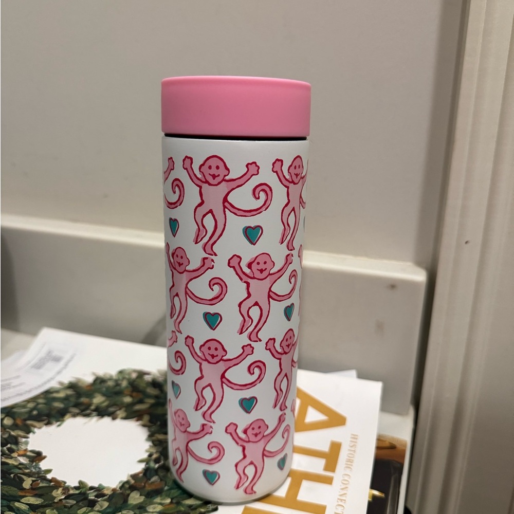 Pink Monkey Patterned Drinkware